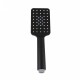 Square 3 Functions Matte Black Rainfall Hand Held Shower Head Only